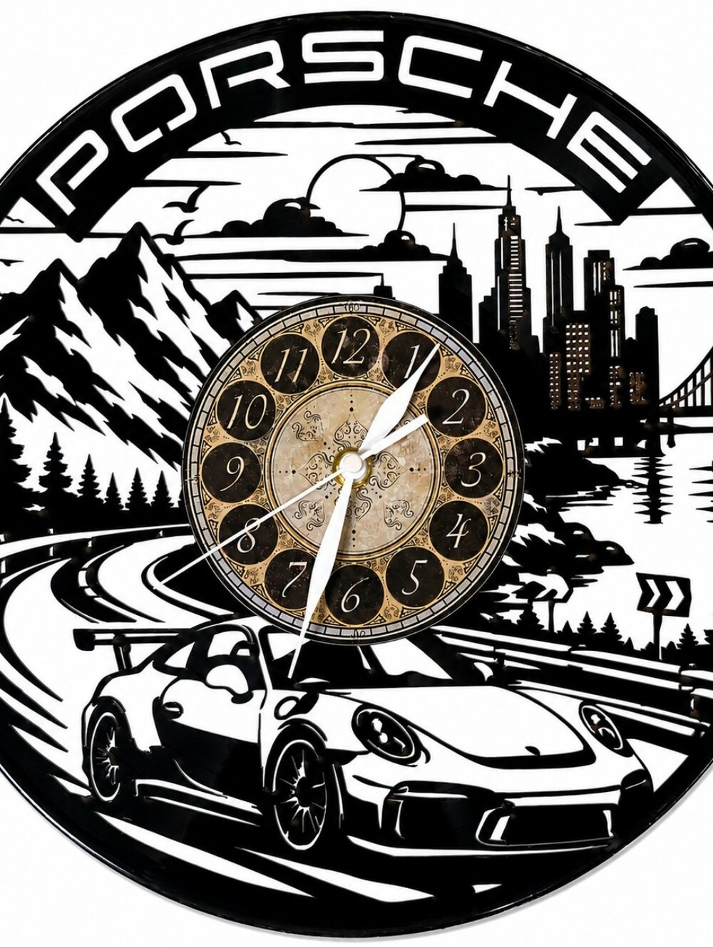 PORSCHE vinyl record clock